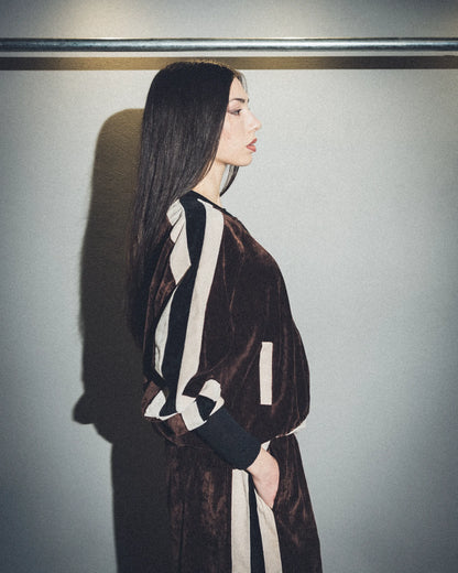 Tuta marrone ciniglia lumina (Giacca)