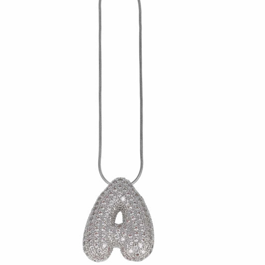 Collana bubble letter silver