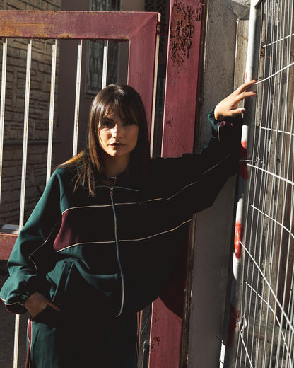 Tuta verde/bordeaux lumina (Giacca)